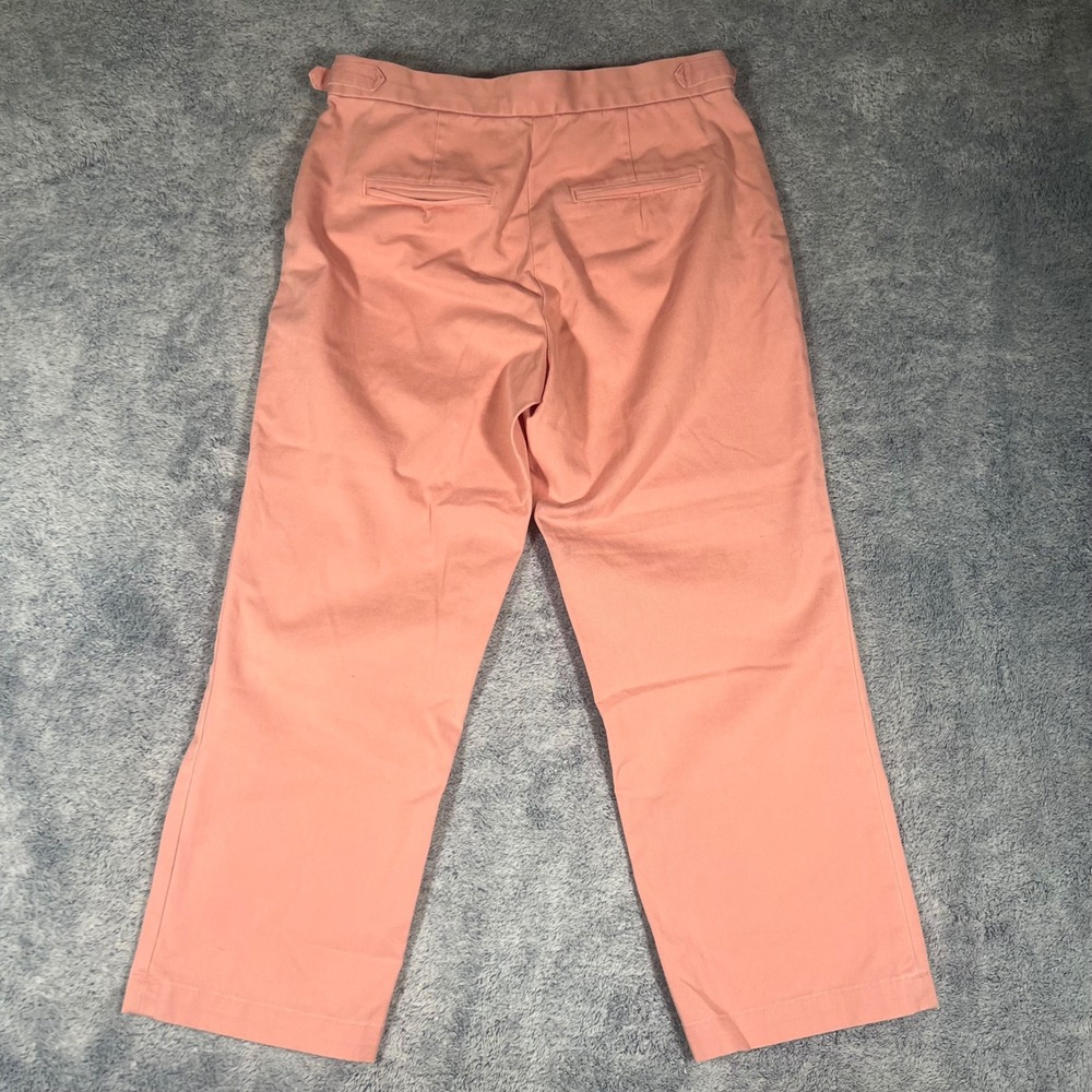 Vintage Banana Republic Premium Chinos Pink Wide Leg Cropped Cotton Pants Size 4 - Picture 8 of 15